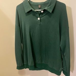 Green Polo Sweater, Size L